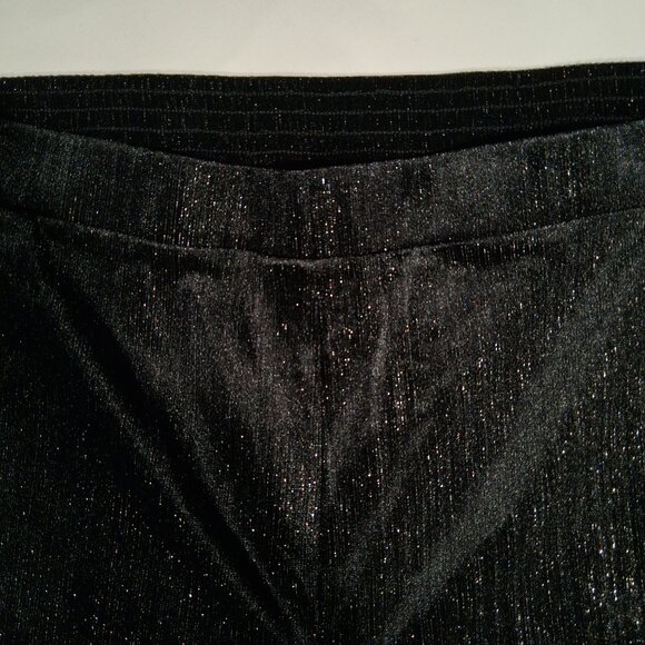 VINCE CAMUTO PANTS  3X  Black Gold Metallic  Velvet  Pull-On Dressy  Pockets NEW - Picture 3 of 9